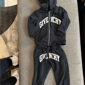 Givenchy Kids Black Hoodie and Joggers Set with White Logo